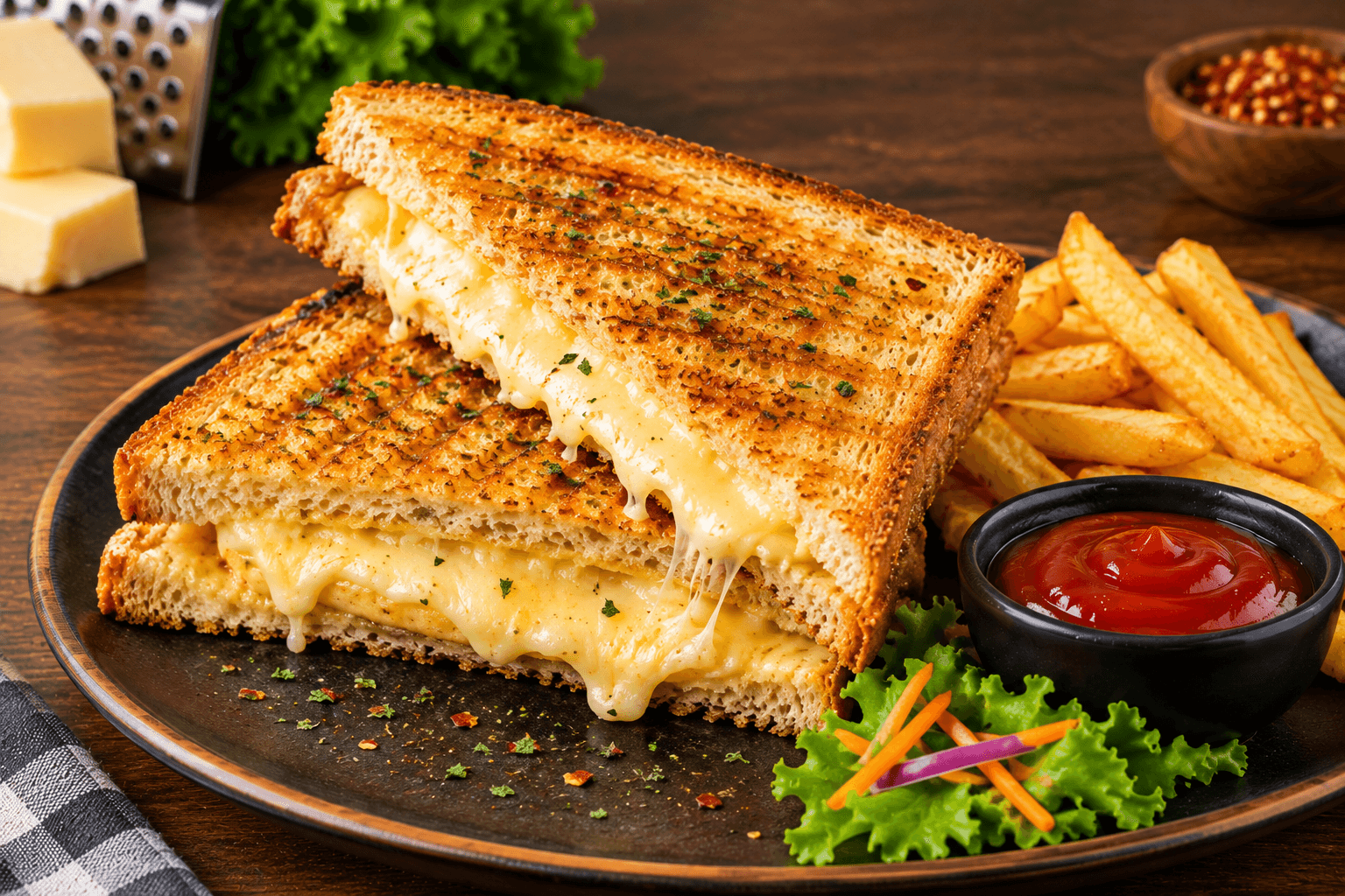 Gooey Cheese Toast Sandwich in Inaruwa