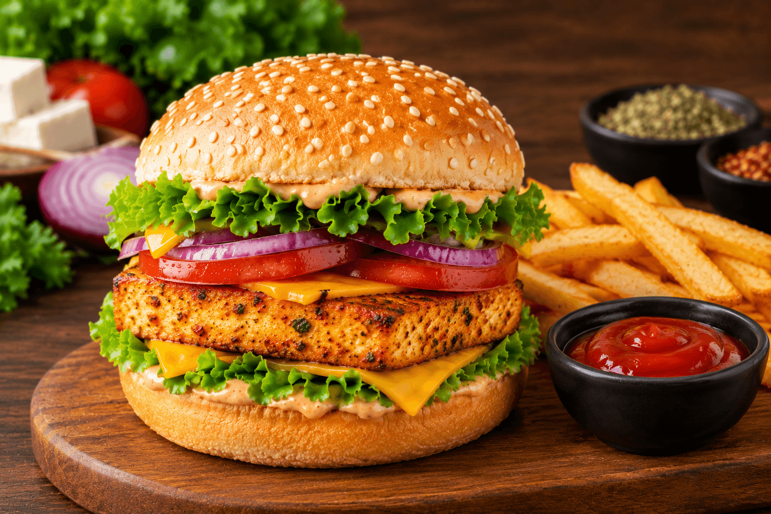 Spiced Paneer Burger in Inaruwa